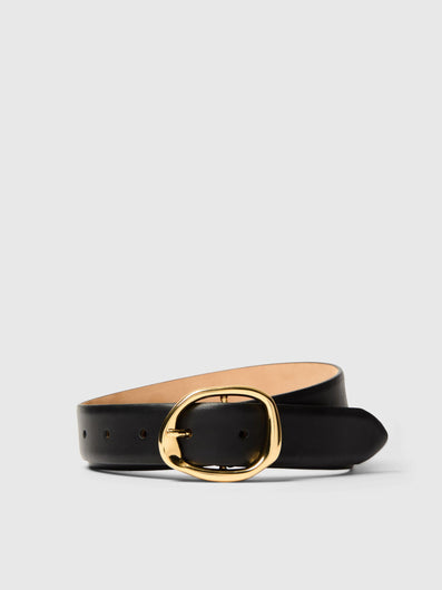 SELECTED Fiona Leather Belt in Black