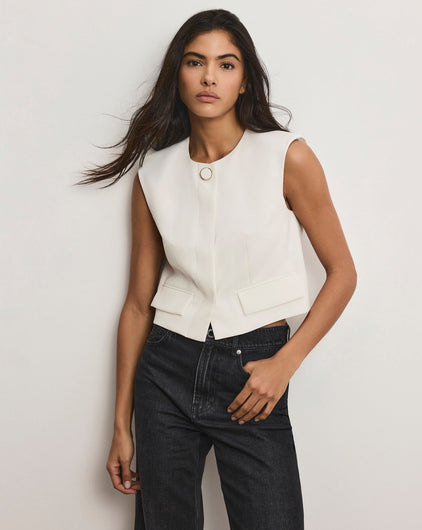 Veronica Beard Cliffwood Vest in Dove