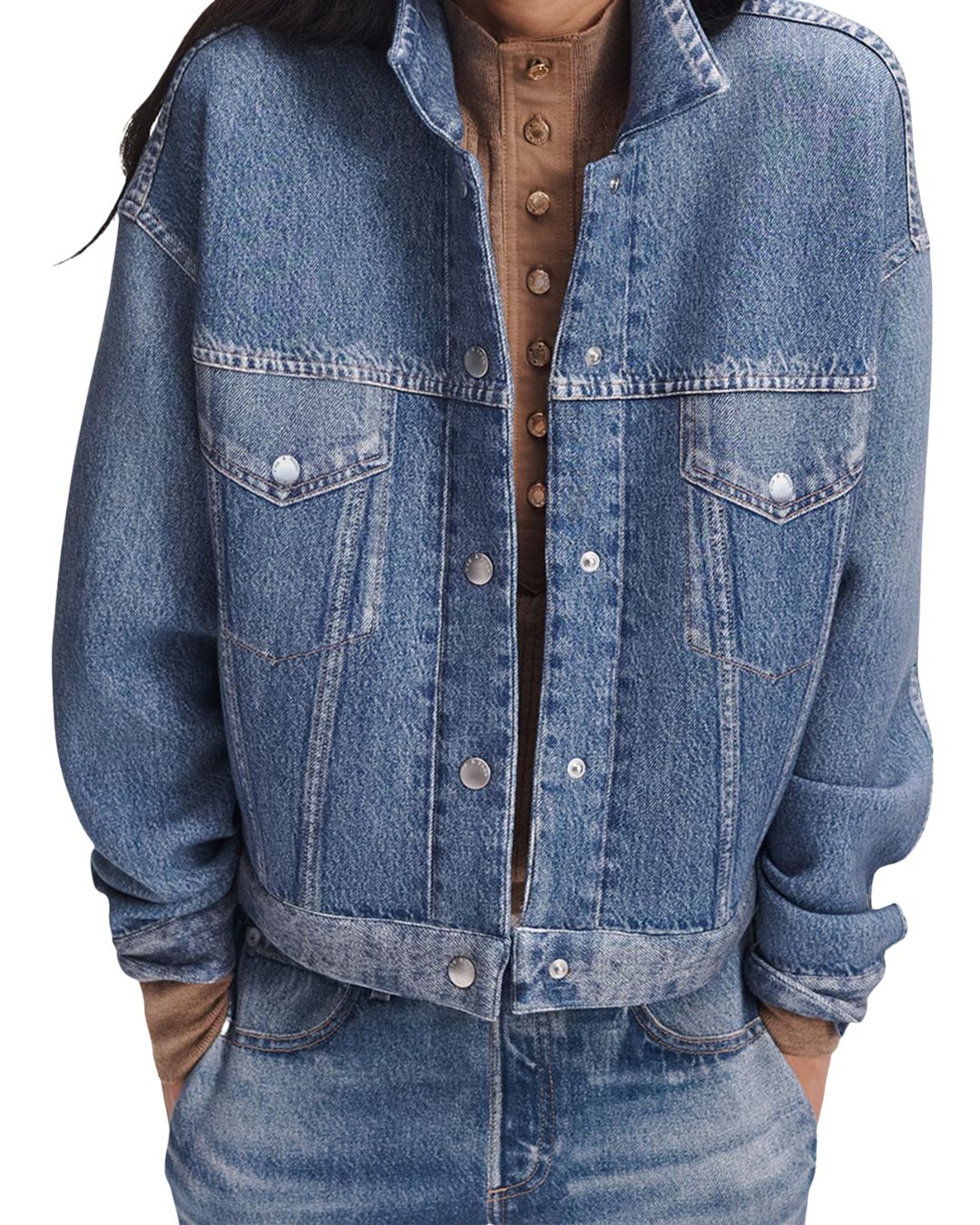 Rag & Bone Miramar Mallow Denim-Effect Trucker Jacket - Sutton