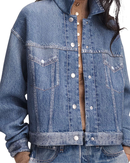 Rag & Bone Miramar Mallow Denim-Effect Trucker Jacket - Sutton