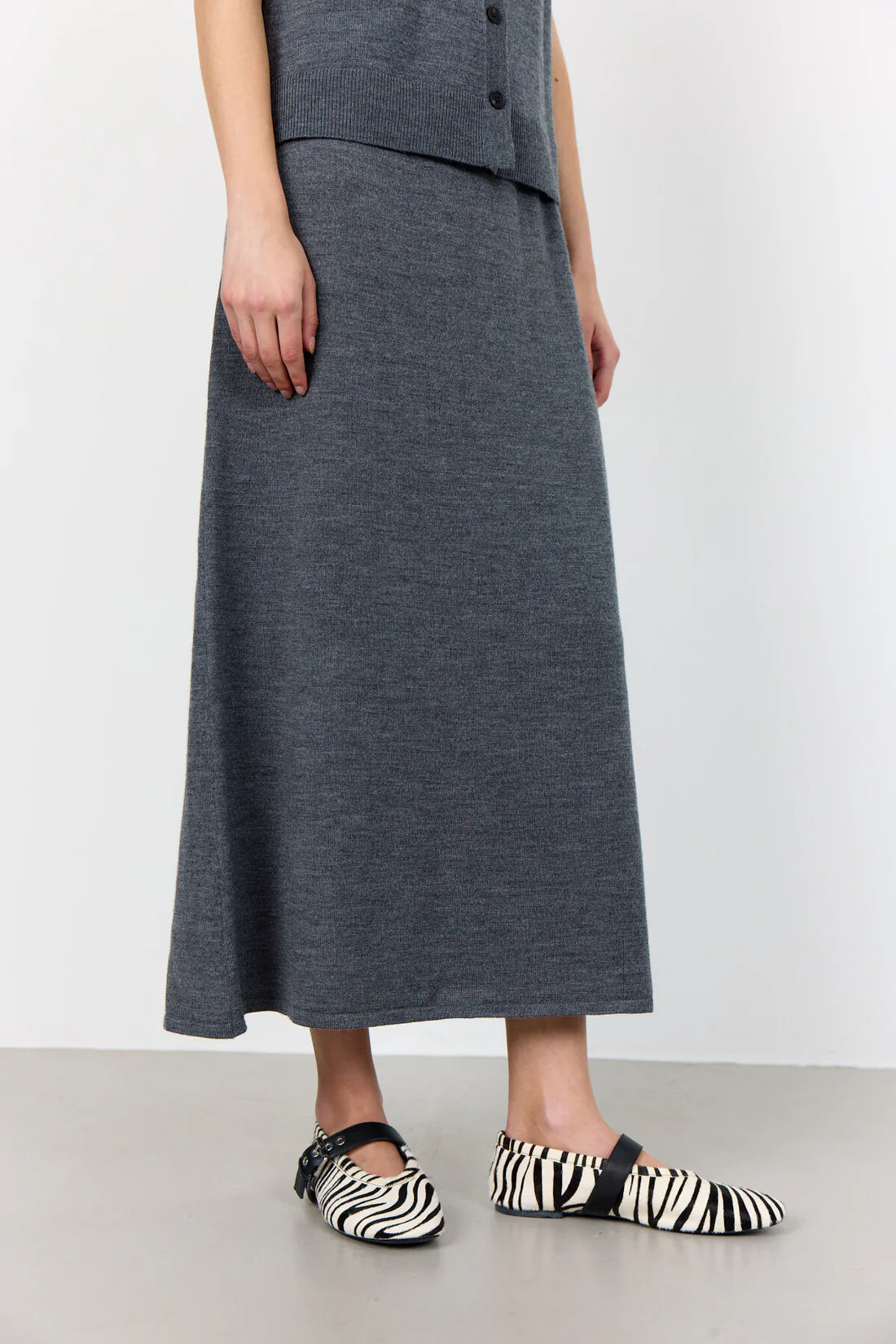 Levete Room Ismaila Knit Skirt in Grey