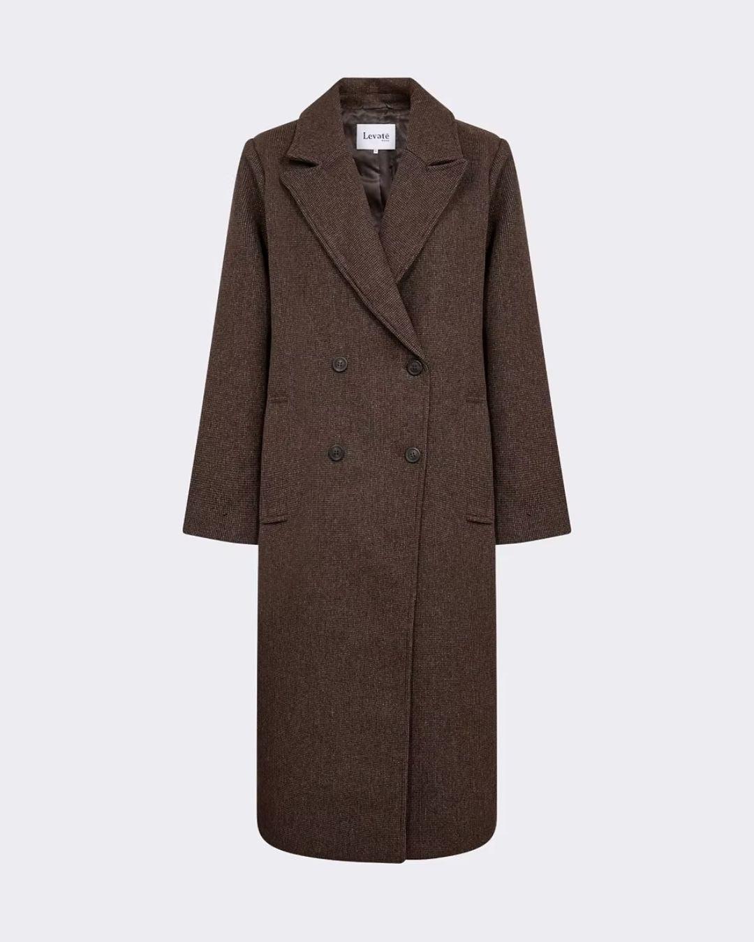 Levete Room Sandra Wool-Blend Double-Breasted Coat - Dark Brown