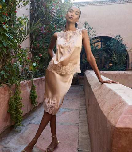DÔEN Elowette Skirt in Peach Sorbet