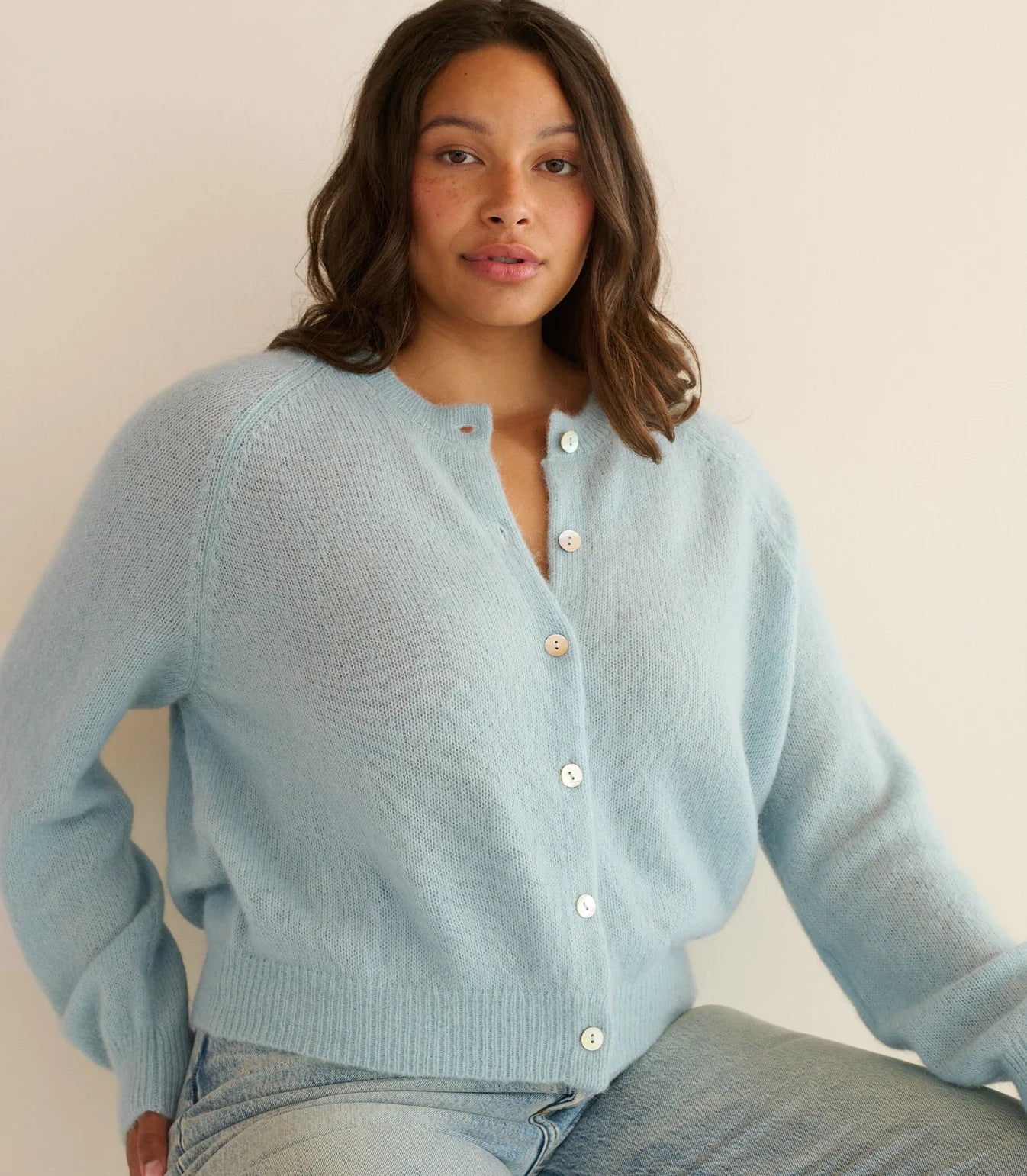 DÔEN Petra Cardigan in Glass Slipper