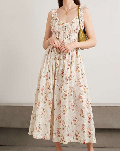 DÔEN Emmaretta Dress in Blanc Prairie Rose