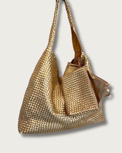 Ellyla Dahlia Slouch Bag in Metallic Gold