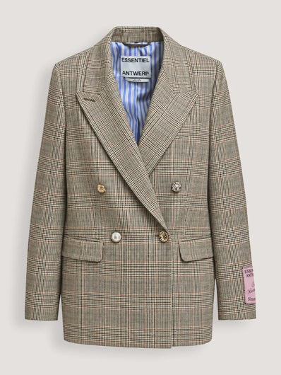 Essentiel Antwerp Kit Double Breasted Blazer - Brown Sugar