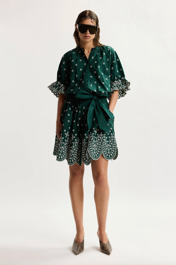 Essentiel Antwerp Kaylani Scallop Edge Dress - Bottle Green