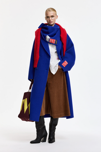 Essentiel Antwerp Kelp Double Face Coat - Indigo Ink