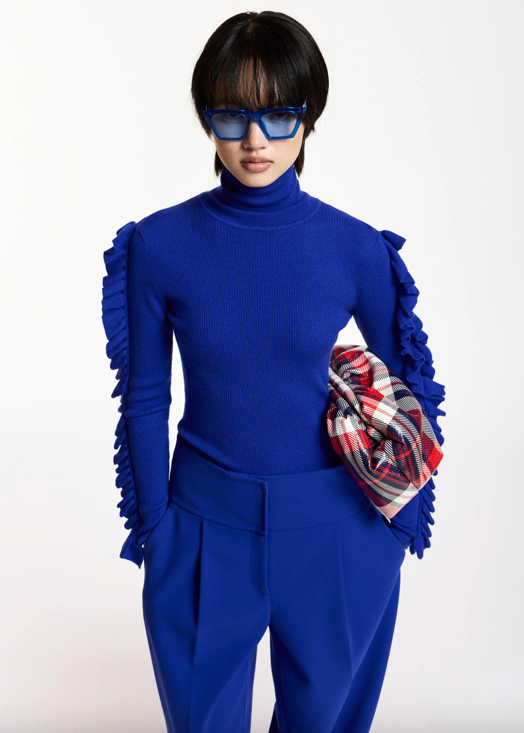 Essentiel Antwerp Kitty Pullover with Frills - Indigo Ink