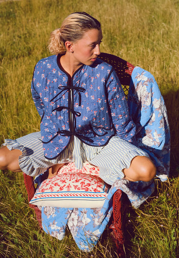 HABIBA Rebecca Quilted China Jacket in Sapphire