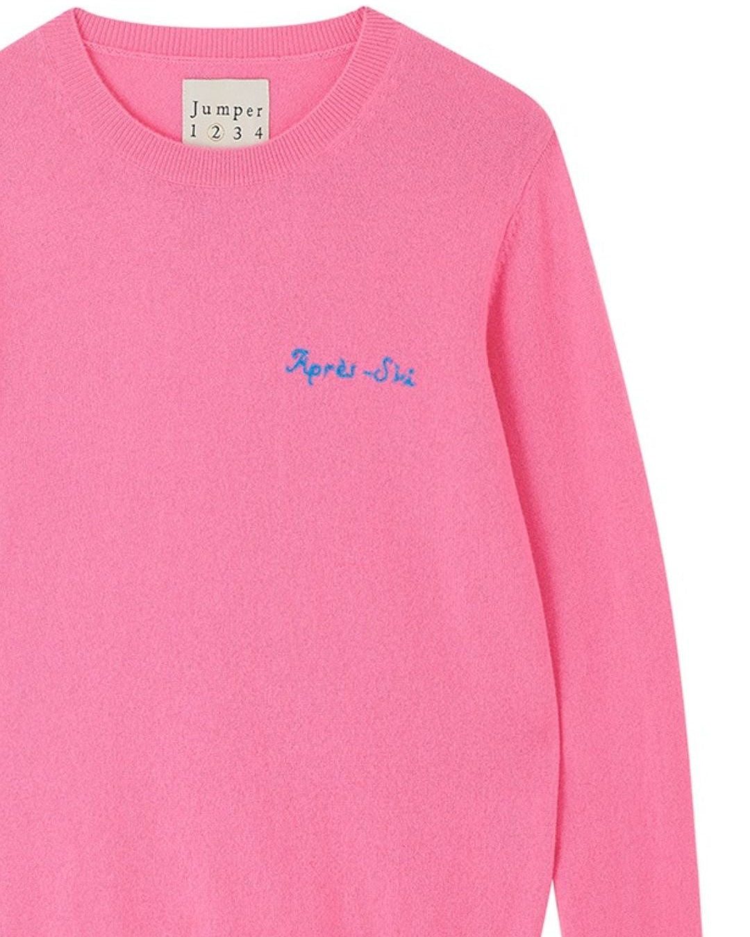 Jumper 1234 Après Ski Cashmere Crew Neck Jumper - Azalea, Azure
