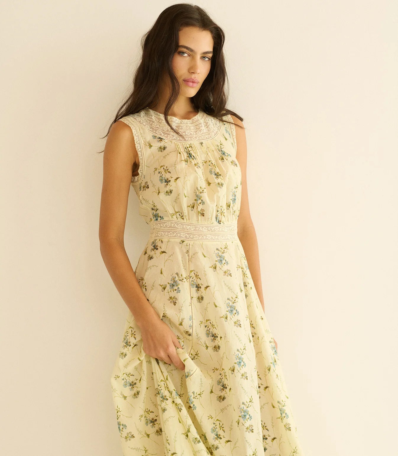 DÔEN Liliane Midi Dress in Sunshine Prairie Rose