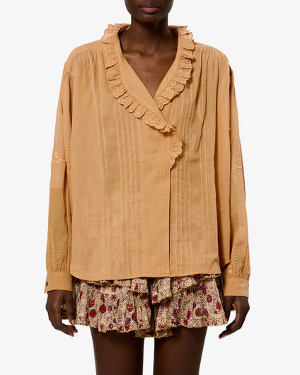 Marant Étoile Leota Cotton Blouse – Caramel