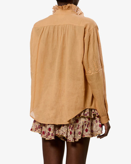 Marant Étoile Leota Cotton Blouse – Caramel