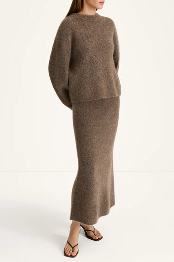Stylein Nanie Mohair-Blend Skirt in Brown