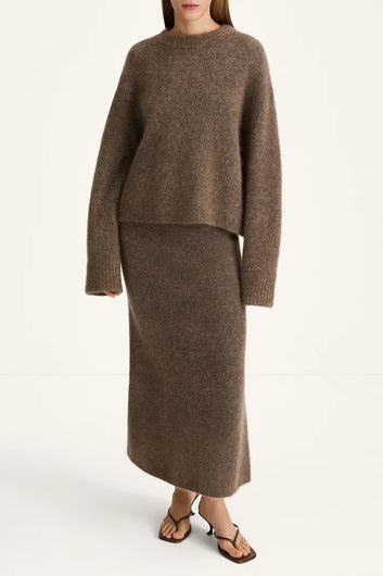 Stylein Nanie Mohair-Blend Skirt in Brown