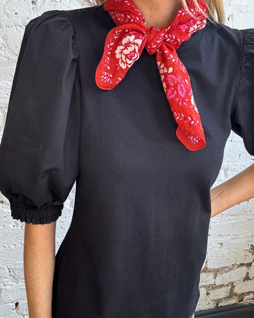 PARK Puff Sleeve Tee in Black