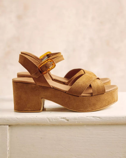 Penelope Chilvers Bella Suede Sandals in Peat