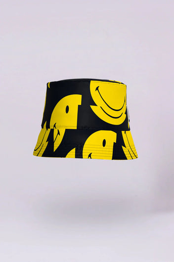 Rainkiss All Smiles Bucket Hat in Black, Yellow