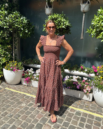 RIXO Kendall Dress - Layla Dot Brown