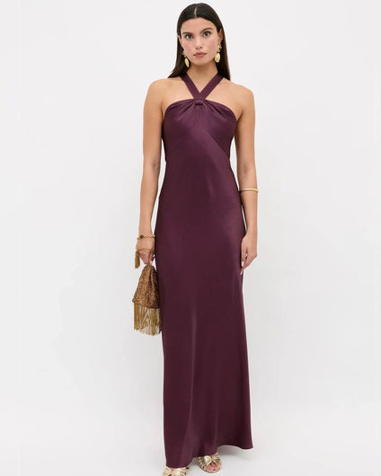 RIXO Losanna Dress - Wine