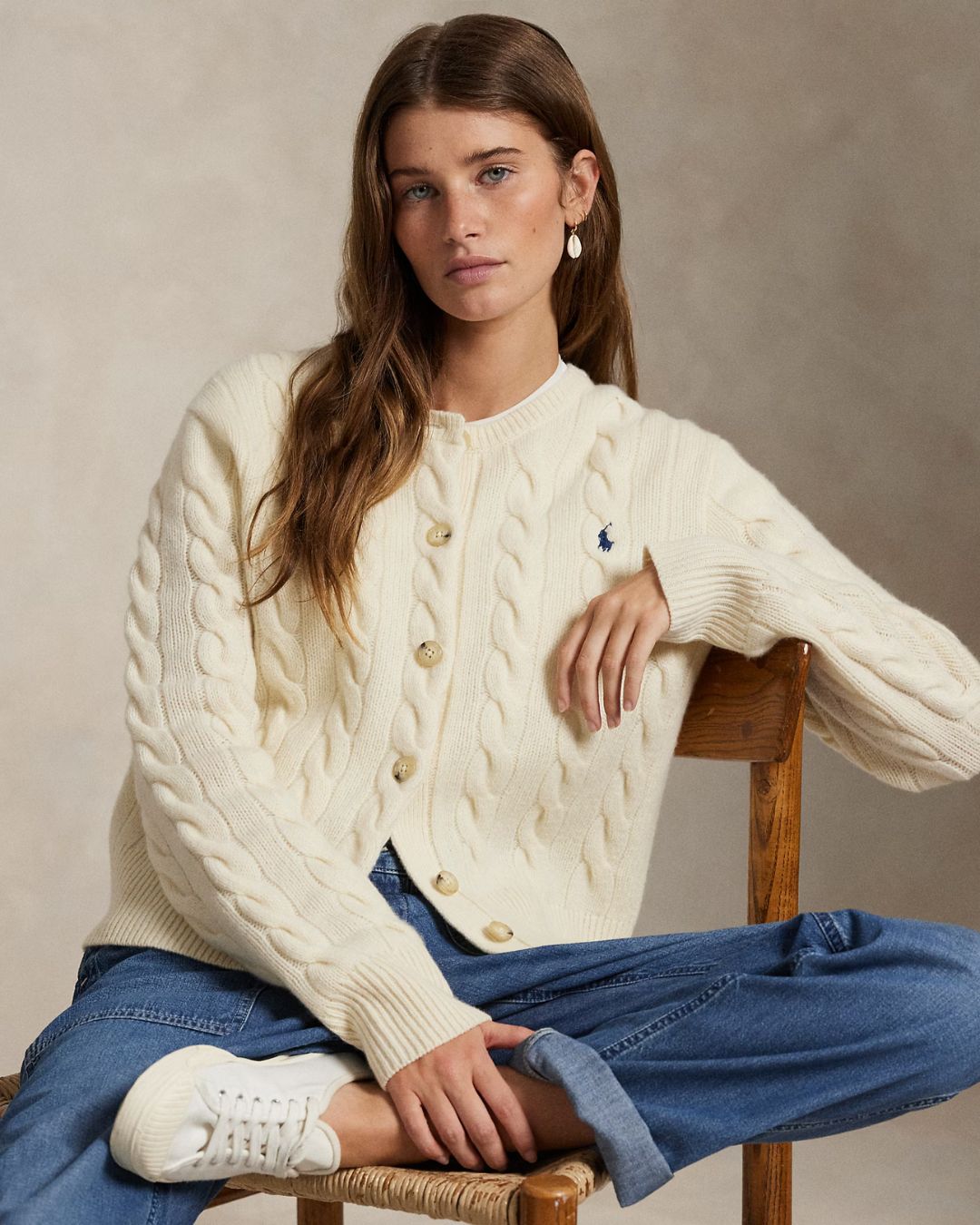 Ralph Lauren Cable Cardigan - Authentic Cream
