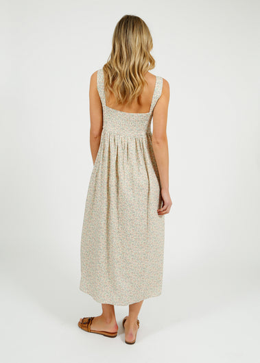 Primrose Park Bee Dress in Block Print Cream