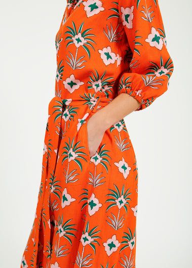 Primrose Park Harper Dress in Maxi Palm Orange