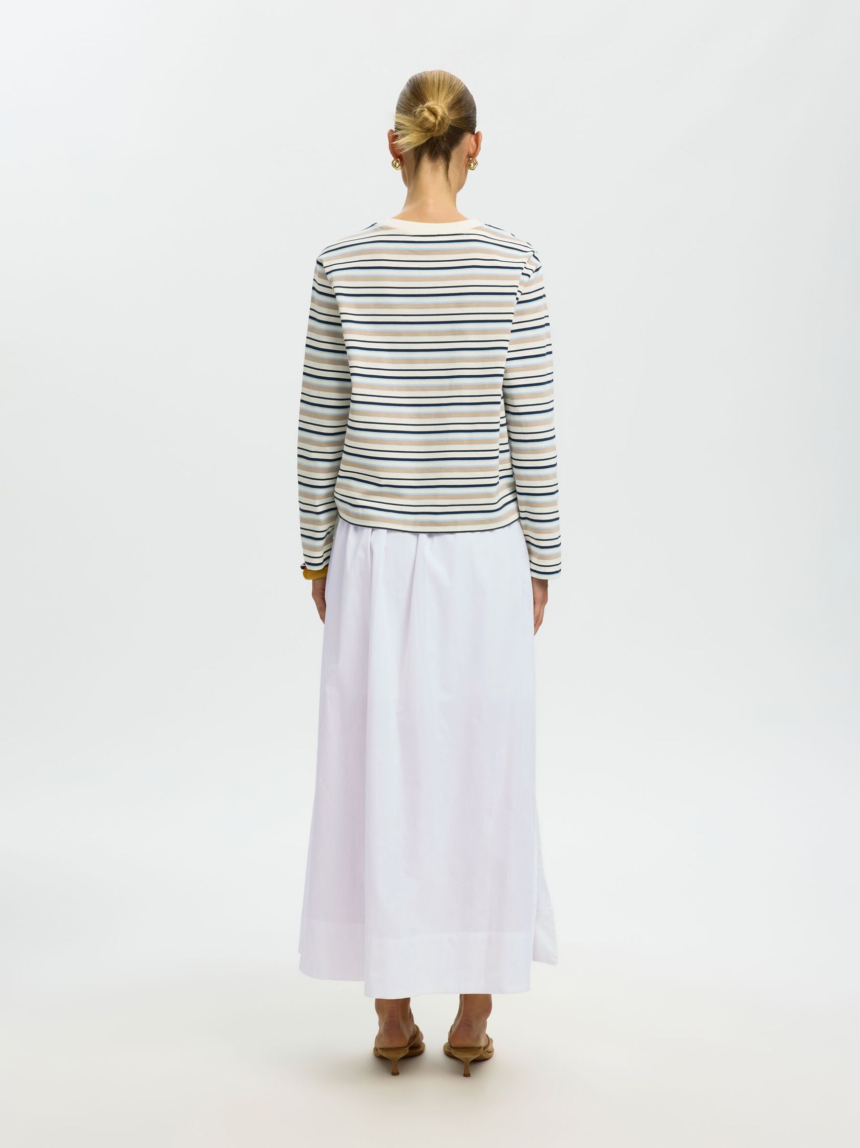 SELECTED Blair Ankle Split Skirt in White
