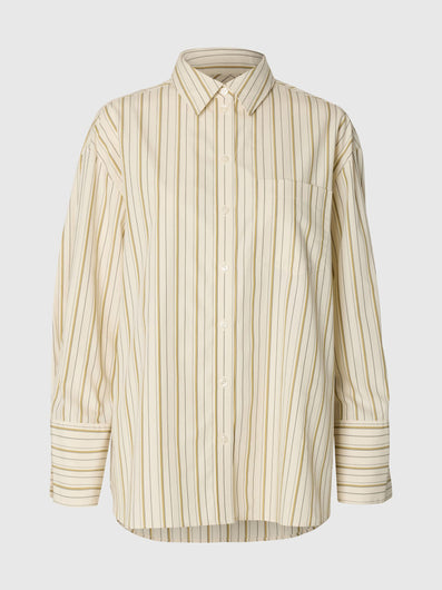 SELECTED Dannie Oversized Stripe Shirt - Birch Multi