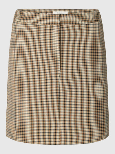 SELECTED Elara Mini Check Skirt - Monks Robe