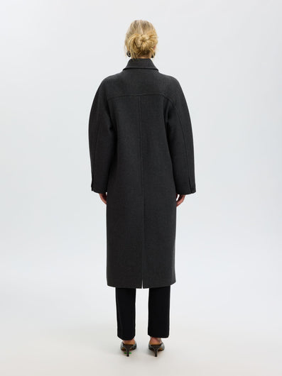 SELECTED Raey Manteco Coat - Dark Grey