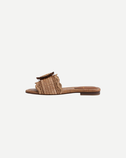 Sam Edelman Bambi Raffia Slide in Leather