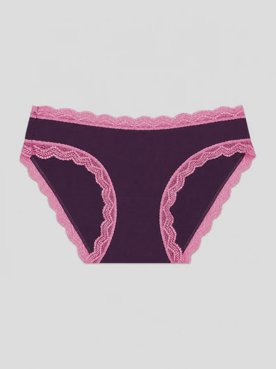 Stripe & Stare Basic Knicker - Black Cherry Pink