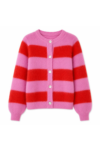 Twins Timea Striped Cardi - Bubblegum, Fire
