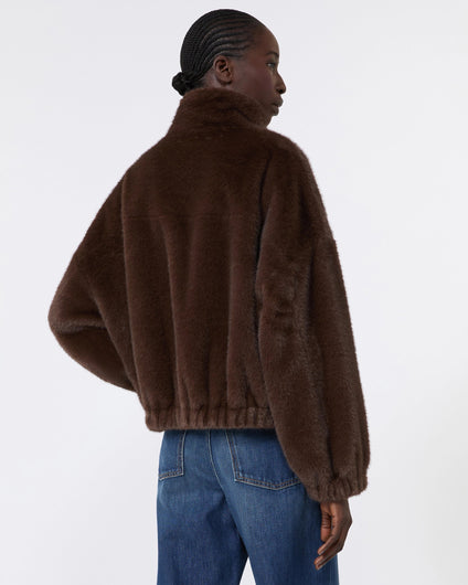 Weekend Max Mara Anemone Faux Fur Jacket in Brown