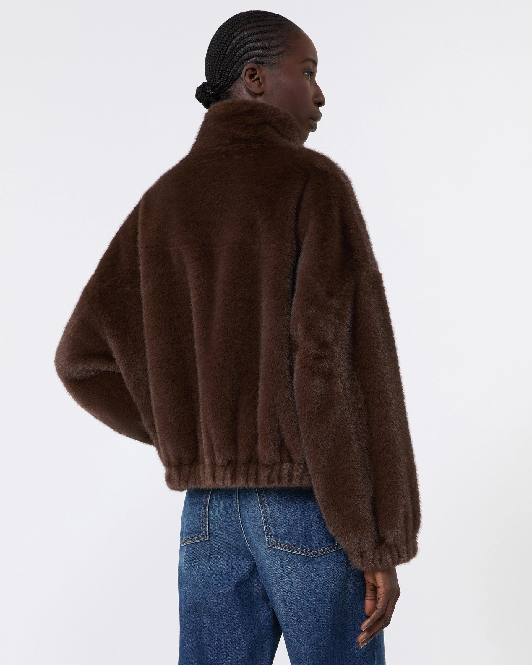 Weekend Max Mara Anemone Faux Fur Jacket in Brown