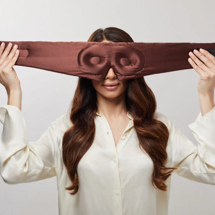 DROWSY Eyelash Protecting Silk Sleep Mask - Cocoa Glow