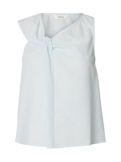 SELECTED Hannah SL Twist Top in Cashmere Blue Stripes